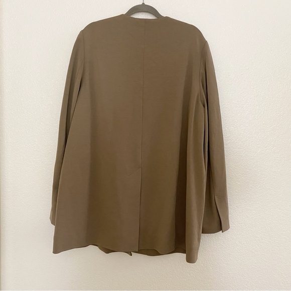 COS Relaxed Fit V Neck Blazer Dark Beige - Picture 3 of 9